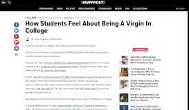 
							         How Students Feel About Being A Virgin In College | HuffPost								  
							    