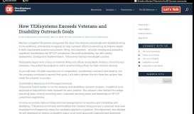 
							         How TEKsystems Exceeds Veterans and Disability Outreach Goals								  
							    