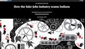 
							         How the fake-jobs industry scams Indians | Hindustan Times								  
							    