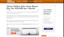 
							         How these Online Jobs from Home Pay Me $20000 per Month								  
							    