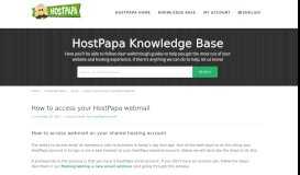 
							         How to access your HostPapa webmail - HostPapa ...								  
							    