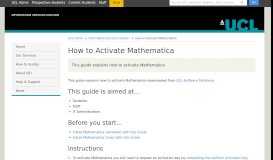 
							         How to Activate Mathematica | Information Services Division - UCL ...								  
							    