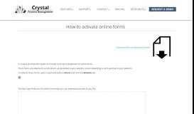 
							         How to activate online forms - Crystal PM								  
							    