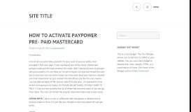 
							         how to activate paypower pre- paid mastercard - WordPress.com								  
							    