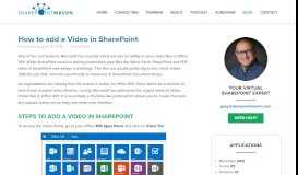 
							         How to add a Video in SharePoint - SharePoint Maven								  
							    