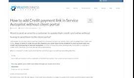 
							         How to add Credit payment link in Service Autopilot without client portal								  
							    