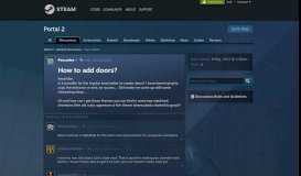 
							         How to add doors? :: Portal 2 General Discussions - Steam Community								  
							    