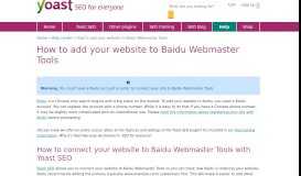 
							         How To Add Your Website To Baidu Webmaster Tools - Yoast ...								  
							    