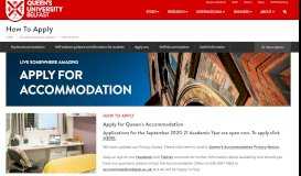 
							         How to Apply | Accommodation at Queen's | Queen's University Belfast								  
							    