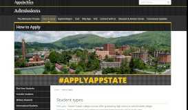 
							         How to Apply - Admissions - Appalachian State University								  
							    