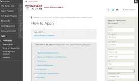 
							         How to Apply – Admissions - Harvard TH Chan School of Public Health								  
							    