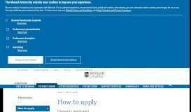 
							         How to apply - Admissions - Monash University								  
							    