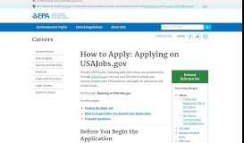 
							         How to Apply: Applying on USAJobs.gov | Careers | US EPA								  
							    