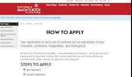 
							         How to Apply | Bard College at Simon's Rock								  
							    