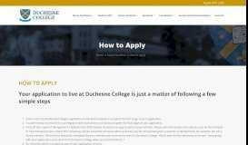 
							         How to Apply | Duchesne College - The University of Queensland								  
							    
