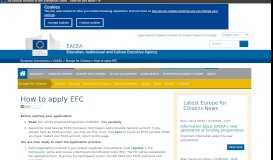 
							         How to apply EFC | EACEA								  
							    