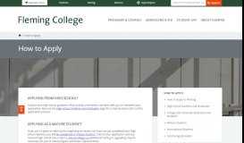 
							         How to Apply : Fleming College								  
							    
