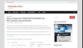 
							         How to Apply For 2018/2019 ECOWAS Job Recruitment - Calender Gist								  
							    