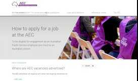 
							         How to apply for a job at the AEC - Australian Electoral Commission								  
							    