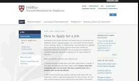 
							         How to Apply for a Job | Harvard Human Resources								  
							    
