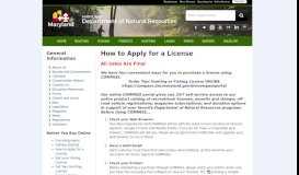 
							         How to Apply for a License - Maryland DNR - Maryland.gov								  
							    