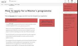 
							         How to apply for a Master's programme - University of Southern ...								  
							    