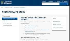 
							         How to apply for a taught degree - University of Glasgow								  
							    
