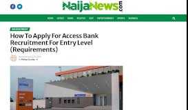 
							         How To Apply For Access Bank Recruitment For Entry Level								  
							    