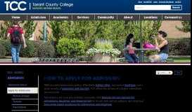 
							         How to Apply for Admission - Tarrant County College								  
							    