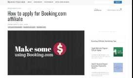 
							         How to apply for Booking.com affiliate | Reinis Fischer								  
							    