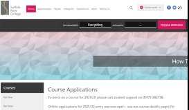 
							         How to Apply for Courses at Suffolk New College								  
							    