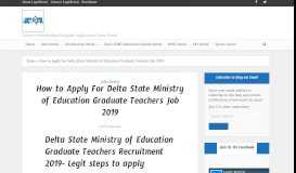 
							         How to Apply For Delta State Ministry of Education ... - Legit Portal								  
							    