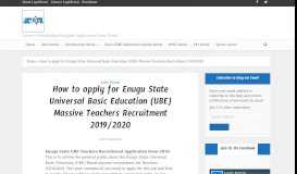 
							         How to apply for Enugu State Universal Basic Education (UBE ...								  
							    