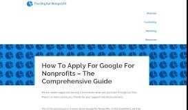 
							         How to Apply for Google for Nonprofits - the Comprehensive Guide ...								  
							    