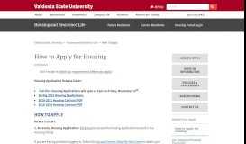 
							         How to Apply for Housing - Valdosta State University								  
							    