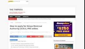 
							         How to apply for Kenya Revenue Authority (K.R.A.) PIN online. | The ...								  
							    