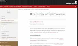 
							         How to apply for Masters courses - University of Leeds								  
							    