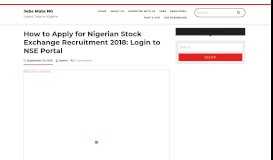
							         How to Apply for Nigerian Stock Exchange Recruitment 2018: Login to ...								  
							    