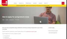 
							         How to apply for postgraduate study - Staffordshire University								  
							    