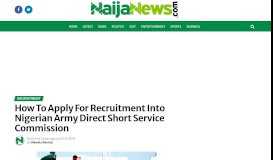 
							         How To Apply For Recruitment Into Nigerian Army Direct Short Service ...								  
							    