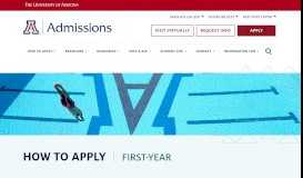 
							         How to Apply: Freshmen | UA Admissions - University of Arizona								  
							    