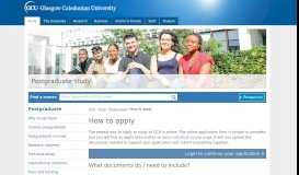 
							         How to Apply | Glasgow Caledonian University | Scotland, UK								  
							    
