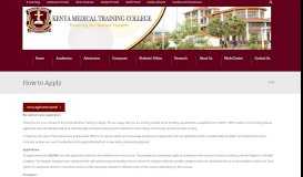 
							         How to Apply - Kenya Medical Training College								  
							    