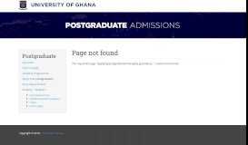 
							         How To Apply - Postgraduate Programmes | UNIVERSITY OF GHANA								  
							    