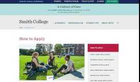 
							         How to Apply | Smith College								  
							    