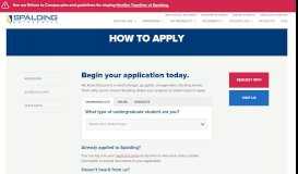 
							         How to Apply - Spalding University								  
							    