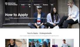 
							         How to Apply | Study Applications | Abertay University								  
							    
