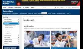 
							         How to apply | Study | Imperial College London								  
							    