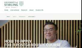 
							         How to apply | Study | University of Stirling								  
							    