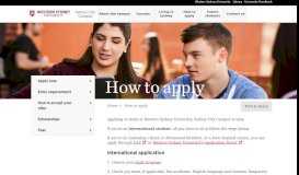 
							         How to apply - Sydney City Campus - Western Sydney University								  
							    